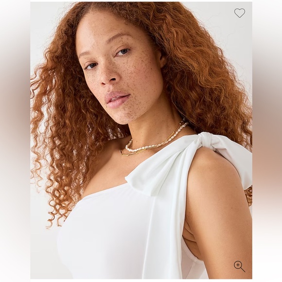 J.Crew Women's White One Shoulder Tie Bow Swimsuit New Size 10 One Piece NWT - Picture 3 of 14